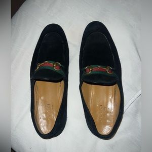 Men’s Gucci Suede Shoes, sz 9 1/2 Gucci, Sz 10 standard. Black Suede